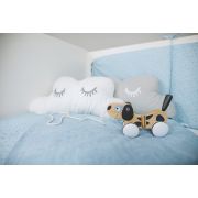 Set de pat pentru bebelusi blue heart - 3 piese, 100% bumbac