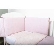 Set de pat pentru bebelusi pink heart - 3 piese, 100% bumbac