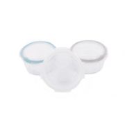 Set 3 Mini Caserole stocare si depozitare mancare BO Jungle pentru bebelusi bleu din sticla cu capac 360 ml - SOLBJB500510