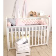 Amy - Baby Nest Si Bumper Impletit, Detasabile, 80 X 50 Cm, Jersey Somon Pjb63935
