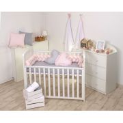 Amy - Baby Nest Si Bumper Impletit, Detasabile, 80 X 50 Cm, Jersey Somon Pjb63935