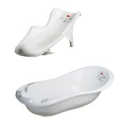 Cadita cu suport anatomic detasabil, dop de scurgere si baza antialunecare, 100 cm, The Family, Maltex Baby PJB5924thefamily