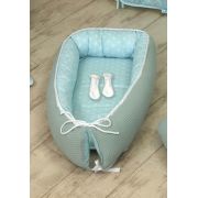 Amy - Suport De Dormit Babynest, Reversibil, 70x45 Cm, Origami Waffle Verde Pjb69331