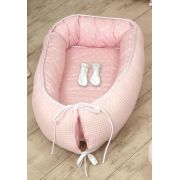 Amy - Suport De Dormit Babynest, Reversibil, 70x45 Cm, Origami Waffle Roz Pjb69391