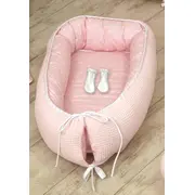 Amy - Suport De Dormit Babynest, Reversibil, 70x45 Cm, Origami Waffle Roz Pjb69391