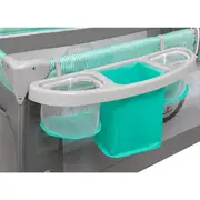 Lionelo - Patut pliant cu doua nivele Sven Plus, 120x60 cm, arcada jucarii, masuta de infasat, vibratii, melodii, Turcoaz/Gri BYNLO-SvenPlus_Tq/Grey