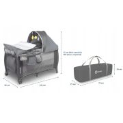 Lionelo - Patut pliant cu doua nivele Sven Plus, 120x60 cm, arcada jucarii, masuta de infasat, vibratii, melodii, Yellow Scandi BYNLO-Sven Plus_Yellow_Scandi