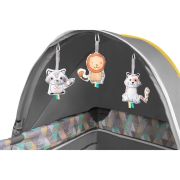 Lionelo - Patut pliant cu doua nivele Sven Plus, 120x60 cm, arcada jucarii, masuta de infasat, vibratii, melodii, Yellow Scandi BYNLO-Sven Plus_Yellow_Scandi