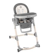 Lionelo - Scaun de masa Reglabil Cora Stone Pliabil din Metal, Plastic, Bumbac, Gri BYNLO-CORA_STONE