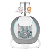 Lionelo - Fotoliu balansoar Pascal Scandi Pliabil, Cu melodii, 80x49 cm, Gri BYNLO-PASCAL_GREY_SCANDI
