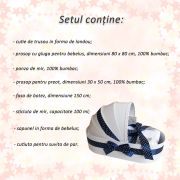 Trusou botez design landou cu decor bleumarin buline pentru Baietel Denikos® 134 NKO1689