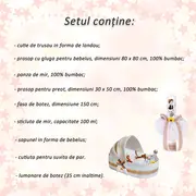 Set Trusou botez in cutie landou Denikos&reg; 117 si lumanare decor traditional Fetita - NKO1672