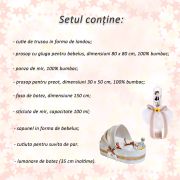 Set Trusou de Botez cu Lumanare si decor traditional in landou pentru Baietel Denikos 116 - NKO1671
