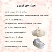 Set Trusou botez cu lumanare rochita ingeras Unisex decor ivoire Denikos® 129 - NKO1684