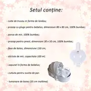 Set Trusou botez in landou cu lumanare si ingeras decor alb Unisex Denikos&reg; 110 - NKO1665