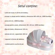 Trusou botez roz cu buline pentru Fete in cutie model landou Denikos® 137 NKO1692