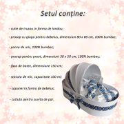 Trusou botez pentru baieti Denikos® 139 model landou cu decor traditional albastru  NKO1694