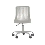Scaun birou copii din polipropilena hm pure, piele ecologica, baza vopsita, inaltime reglabila, roti pivotante, 80 kg, gri drm8673