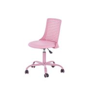 Scaun birou copii din polipropilena hm pure, piele ecologica, baza vopsita, inaltime reglabila, rotire 360 ˚, 80 kg, roz drm8674