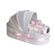 Trusou botez roz cu buline pentru Fete in cutie model landou Denikos® 137 NKO1692