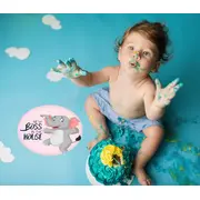 Set Stickere pentru Fotografii copii Funny Animals Baby Milestone Stickers pentru Fetite - 15 cm diametru