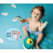 Set Stickere pentru Fotografii copii Funny Animals Baby Milestone Stickers pentru baieti -15 cm diametru