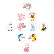 Set Stickere pentru Fotografii copii Funny Animals Baby Milestone Stickers Unisex 15 cm - pentru fotografii memorabile