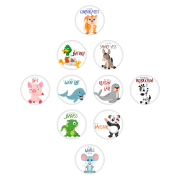 Set Stickere pentru Fotografii copii Funny Animals Baby Milestone Stickers Unisex 15 cm - pentru fotografii memorabile