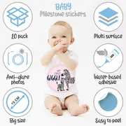 Set stickere foto bebeluse model My First Baby Milestone Stickers pentru Fetite - 15 cm diametru