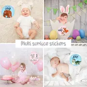 Set stickere foto bebeluse model My First Baby Milestone Stickers pentru Fetite - 15 cm diametru