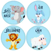 Set Stickere pentru Fotografii copii Funny Animals Baby Milestone Stickers pentru baieti -15 cm diametru