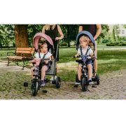 Lionelo - Tricicleta Tris Candy Mecanism de pedalare libera, Suport picioare, Control al directiei, Scaun reversibil, Rotire 360 grade, Pliabila, Roz/Gri BYNLO-TRISCANDY_ROSE/GREY