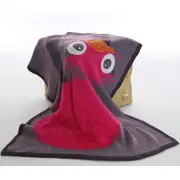 Paturica tricotata din bumbac strut roz cu gri tnabg028