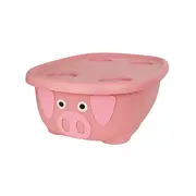 Cadita de baie cu suport si capac purcelus roz tna6710