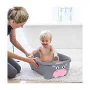 Cadita de baie cu suport si capac hipopotam gri tna6713
