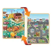 Covoras de joaca cu doua fete pentru copii prince lionheart city / farm tna7711.2