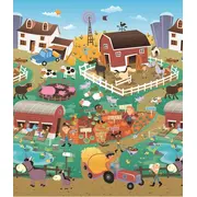 Covoras de joaca cu doua fete pentru copii prince lionheart city / farm tna7711.2