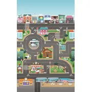 Covoras de joaca cu doua fete pentru copii prince lionheart city / farm tna7711.2