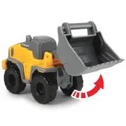 Camion dickie toys mack volvo micro builder cu remorca, buldozer si camion basculant hubs203725005