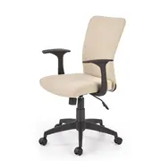 Scaun birou copii hm nody, mecanism de balans, cu brate, tapiterie stofa, roti pivotante, cadru polipropilena, 100 kg, bej drm8791