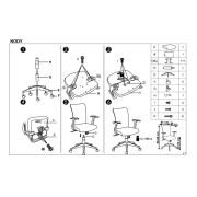 Scaun birou copii hm nody, mecanism de balans, cu brate, tapiterie stofa, roti pivotante, cadru polipropilena, 100 kg, bej drm8791