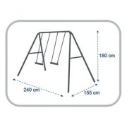 Leagan dublu pentru copii 08604 MVS model Gemini pentru exterior si cadru metal - SOLMVS08604
