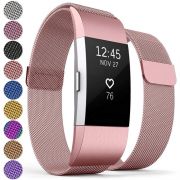 Curea Metal Ceas Proworks Fitbit Charge 2 Milanese Rose Pink - VG85669