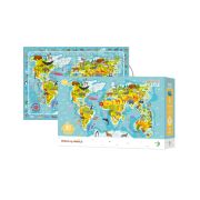Puzzle - harta animalelor lumii (80 piese)