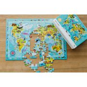 Puzzle - harta animalelor lumii (80 piese)