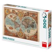 Puzzle - harta lumii din 1626 (500 piese)