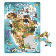 Puzzle cu rama - america de nord (53 piese)