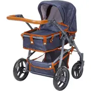Carucior pentru papusi cu maner reversibil Juna Dark Blue BBX63530