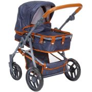 Carucior pentru papusi cu maner reversibil Juna Dark Blue BBX63530