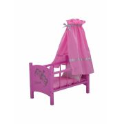 Patut din lemn pentru papusi Diadem Pink BBX67224